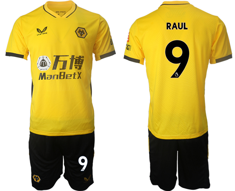 Men 2021-2022 Club Wolverhampton Wanderers home yellow #9 Soccer Jersey